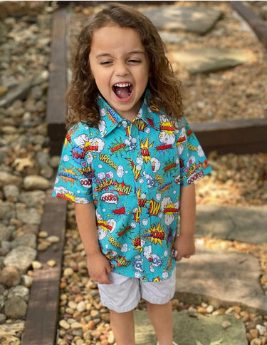 Comic Book Youth Button Down Kids Button Down Greater Half